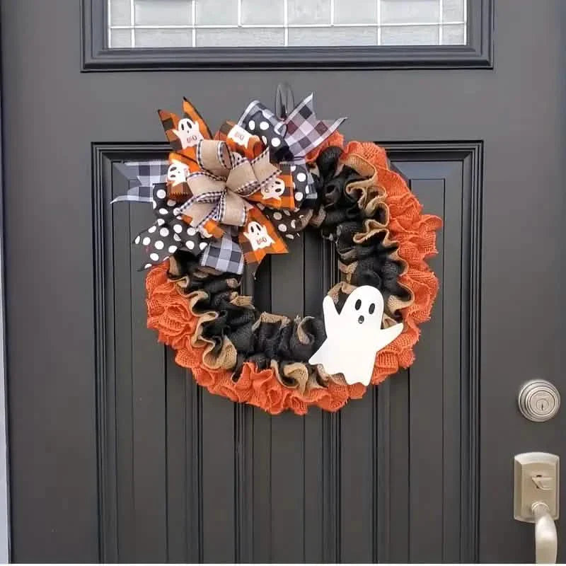 Ghost Halloween Wreath Front Door Décor by DailySale