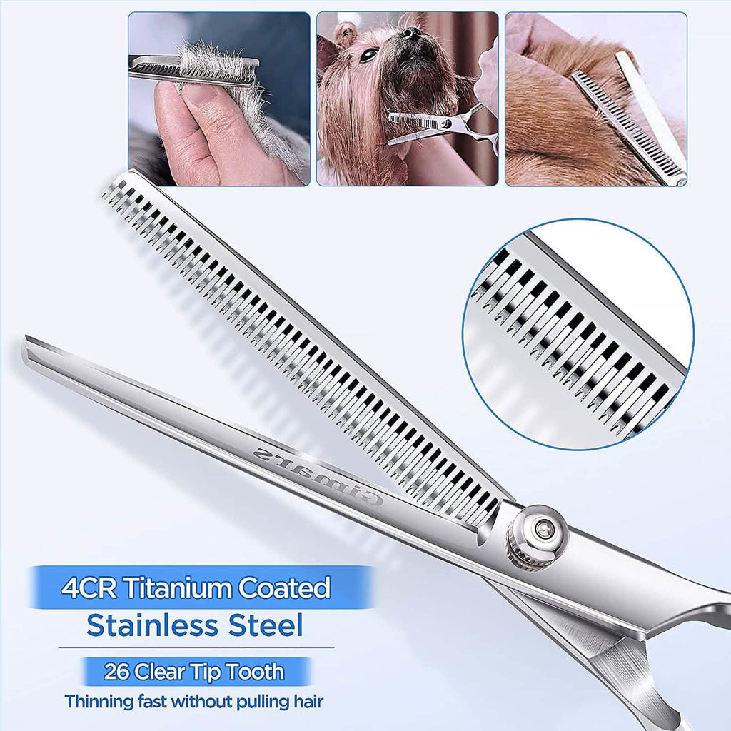 Gimars 6-in-1 Professional Stainless Steel Safety Pet Grooming Scissors by DailySale