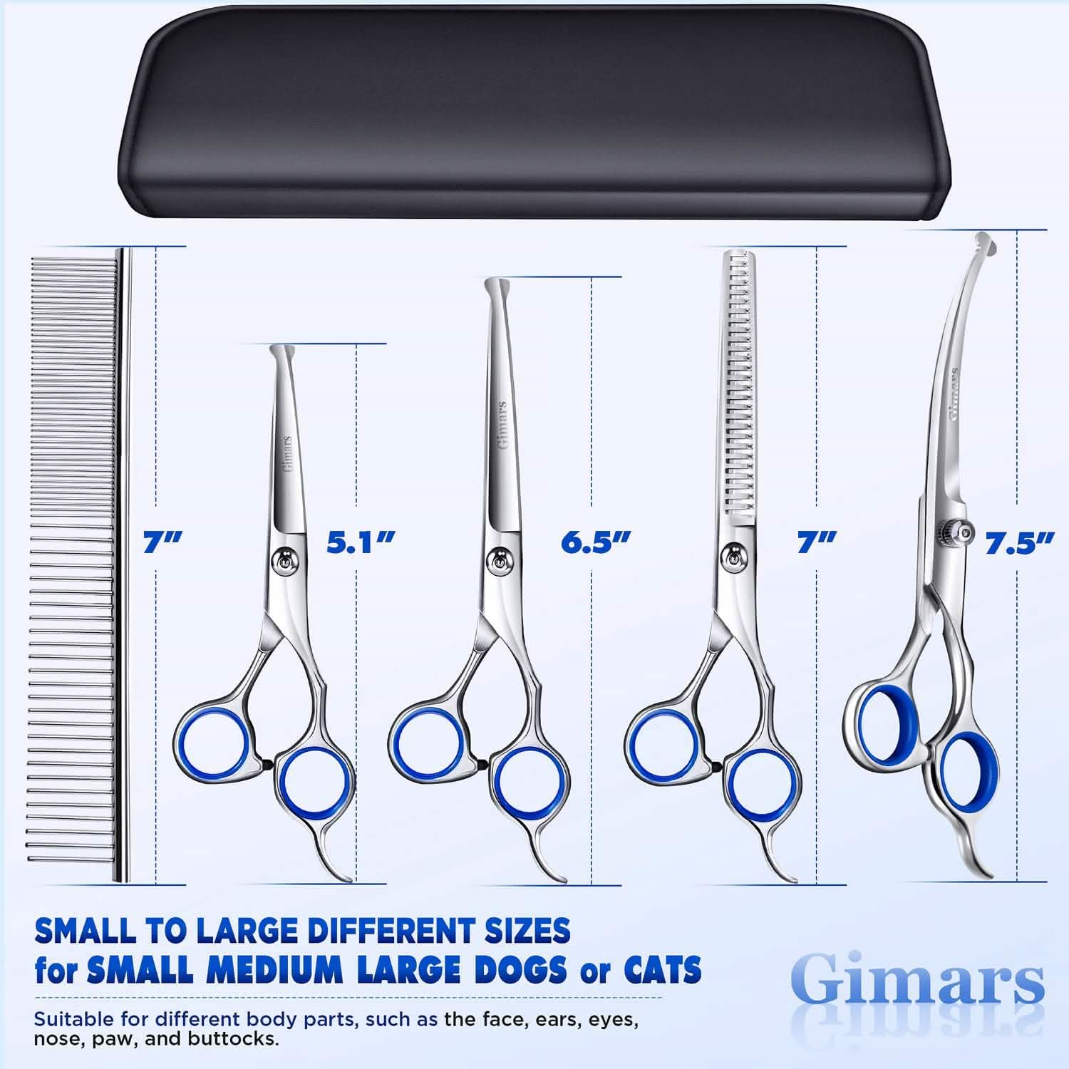 Gimars 6-in-1 Professional Stainless Steel Safety Pet Grooming Scissors by DailySale
