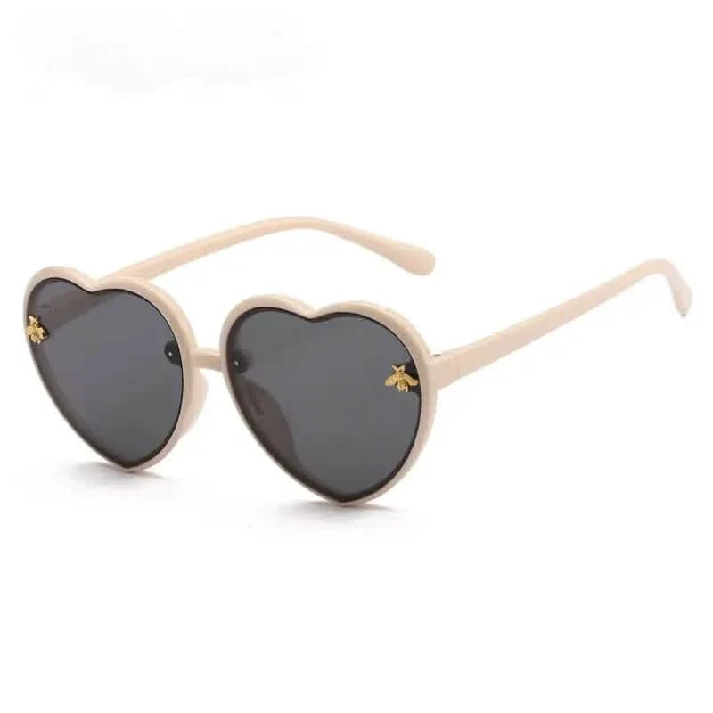 Girls Sunglasses UV Protection Heart Shaped Little Bee Decor Sunshade Glasses by DailySale