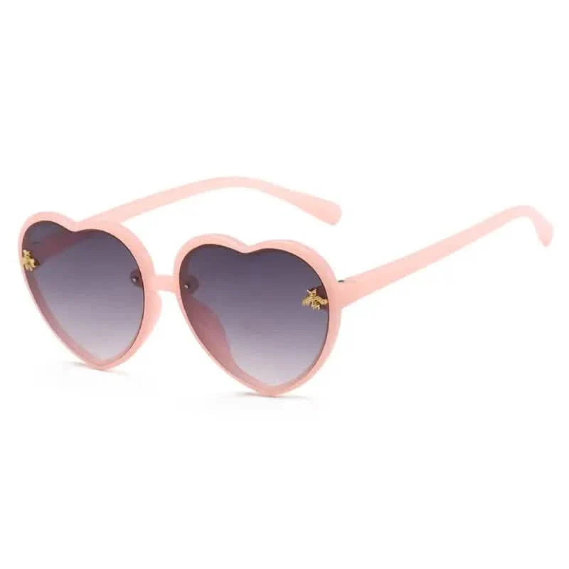 Girls Sunglasses UV Protection Heart Shaped Little Bee Decor Sunshade Glasses by DailySale