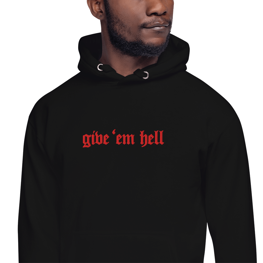 Give 'Em Hell Unisex Hoodie by Goth Cloth Co.