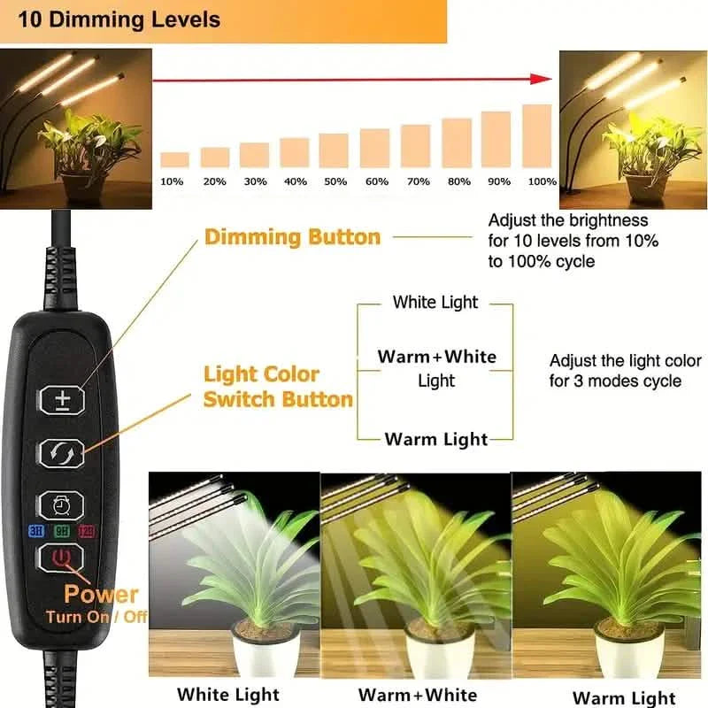 Grow Lights for Seed Starting Auto ON & Off Full Spectrum LED Plant Lights with Timer by DailySale
