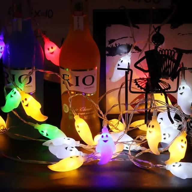 Halloween Cute Ghost LED String Lights Upholstery Lights by DailySale