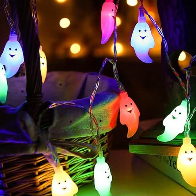 Halloween Cute Ghost LED String Lights Upholstery Lights by DailySale