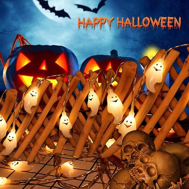 Halloween Cute Ghost LED String Lights Upholstery Lights by DailySale