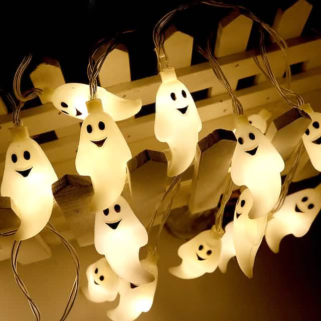 Halloween Cute Ghost LED String Lights Upholstery Lights by DailySale