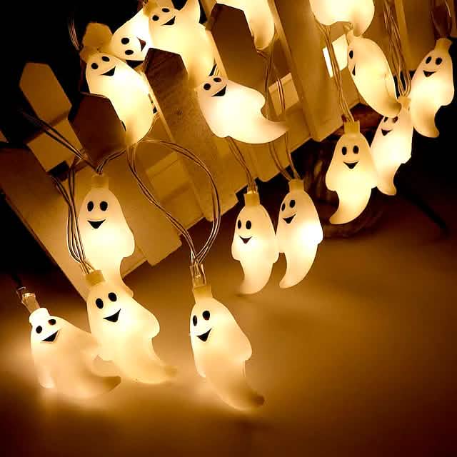 Halloween Cute Ghost LED String Lights Upholstery Lights by DailySale