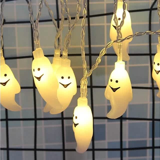Halloween Cute Ghost LED String Lights Upholstery Lights by DailySale