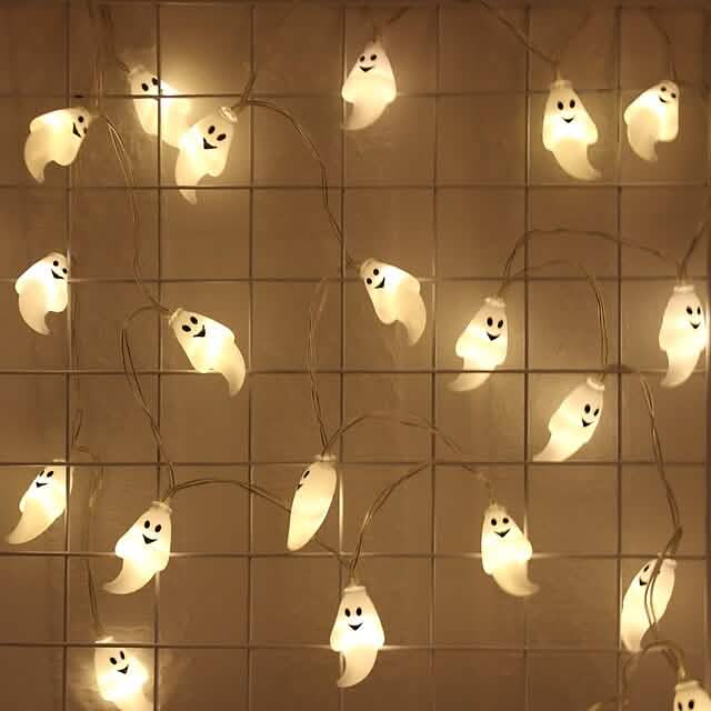 Halloween Cute Ghost LED String Lights Upholstery Lights by DailySale