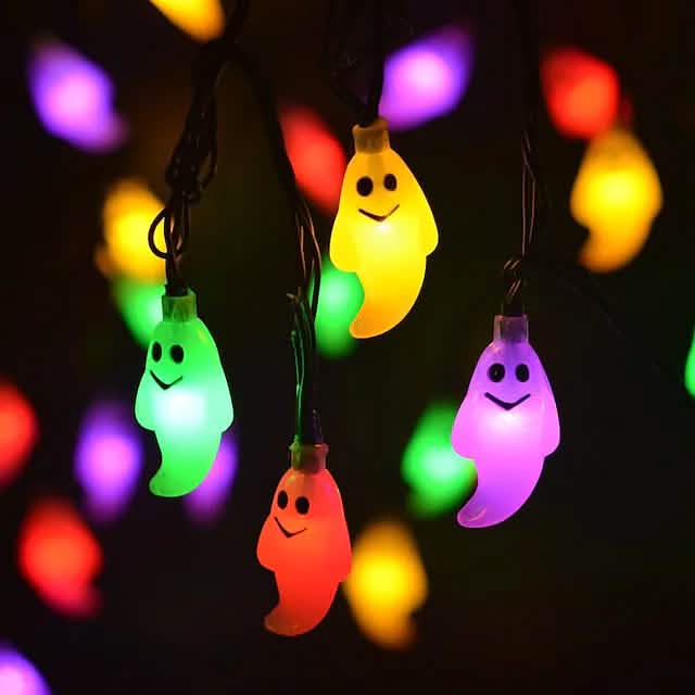 Halloween Cute Ghost LED String Lights Upholstery Lights by DailySale