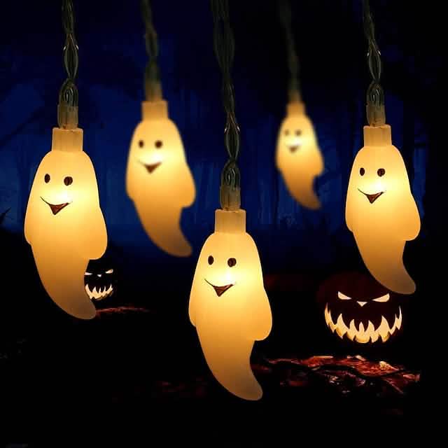 Halloween Cute Ghost LED String Lights Upholstery Lights by DailySale
