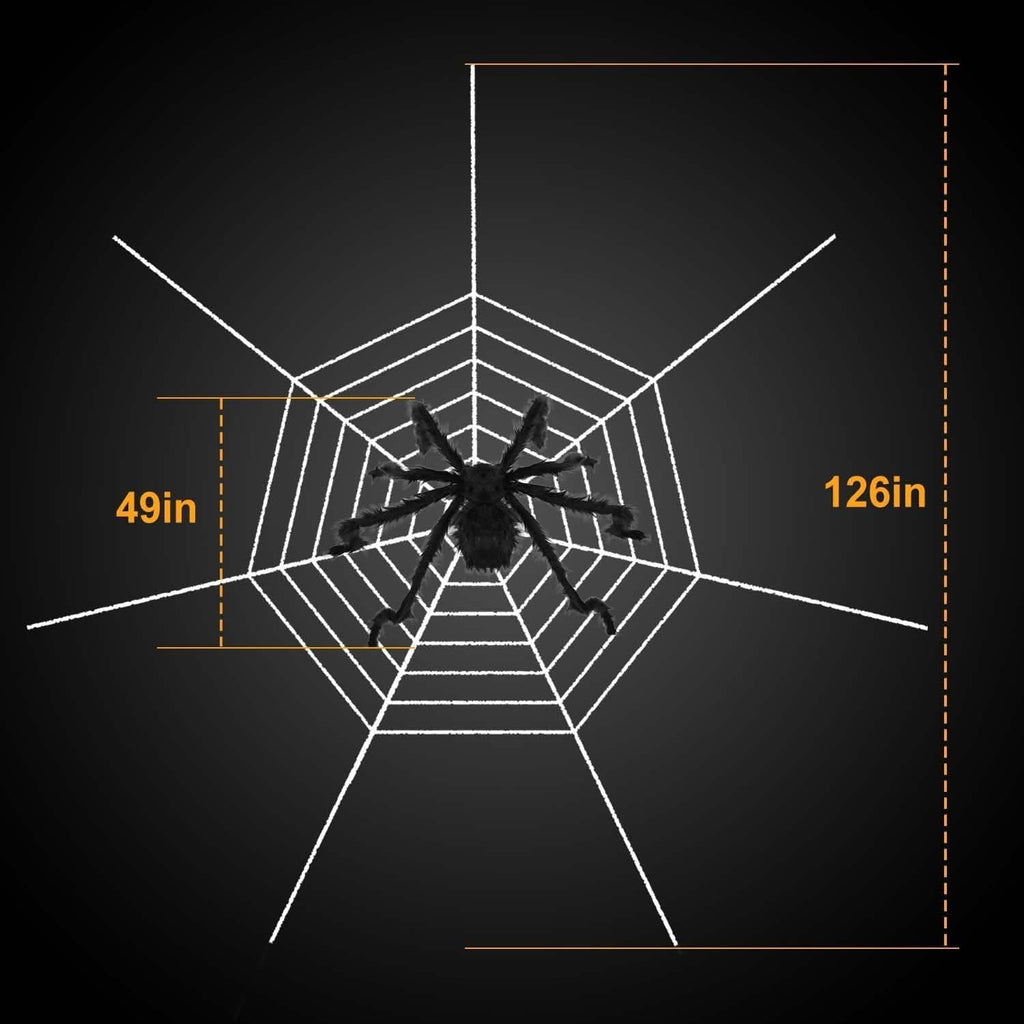 Halloween Decorations Spider 49" with 126" Tarantula Mega Spider Web by DailySale