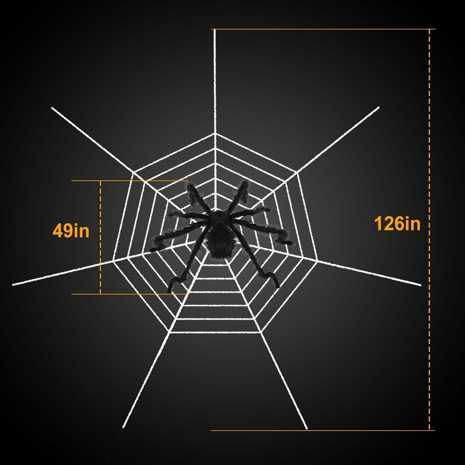Halloween Decorations Spider 49" with 126" Tarantula Mega Spider Web by DailySale