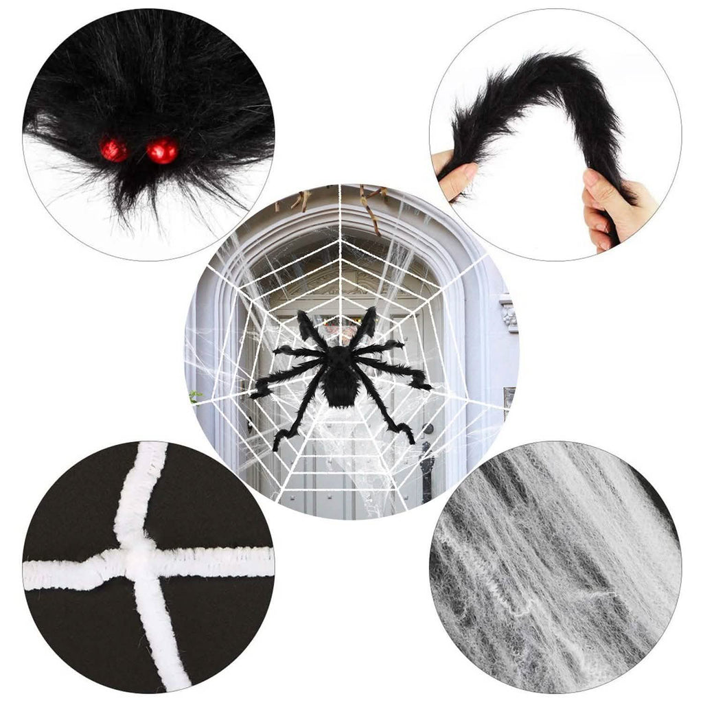 Halloween Decorations Spider 49" with 126" Tarantula Mega Spider Web by DailySale