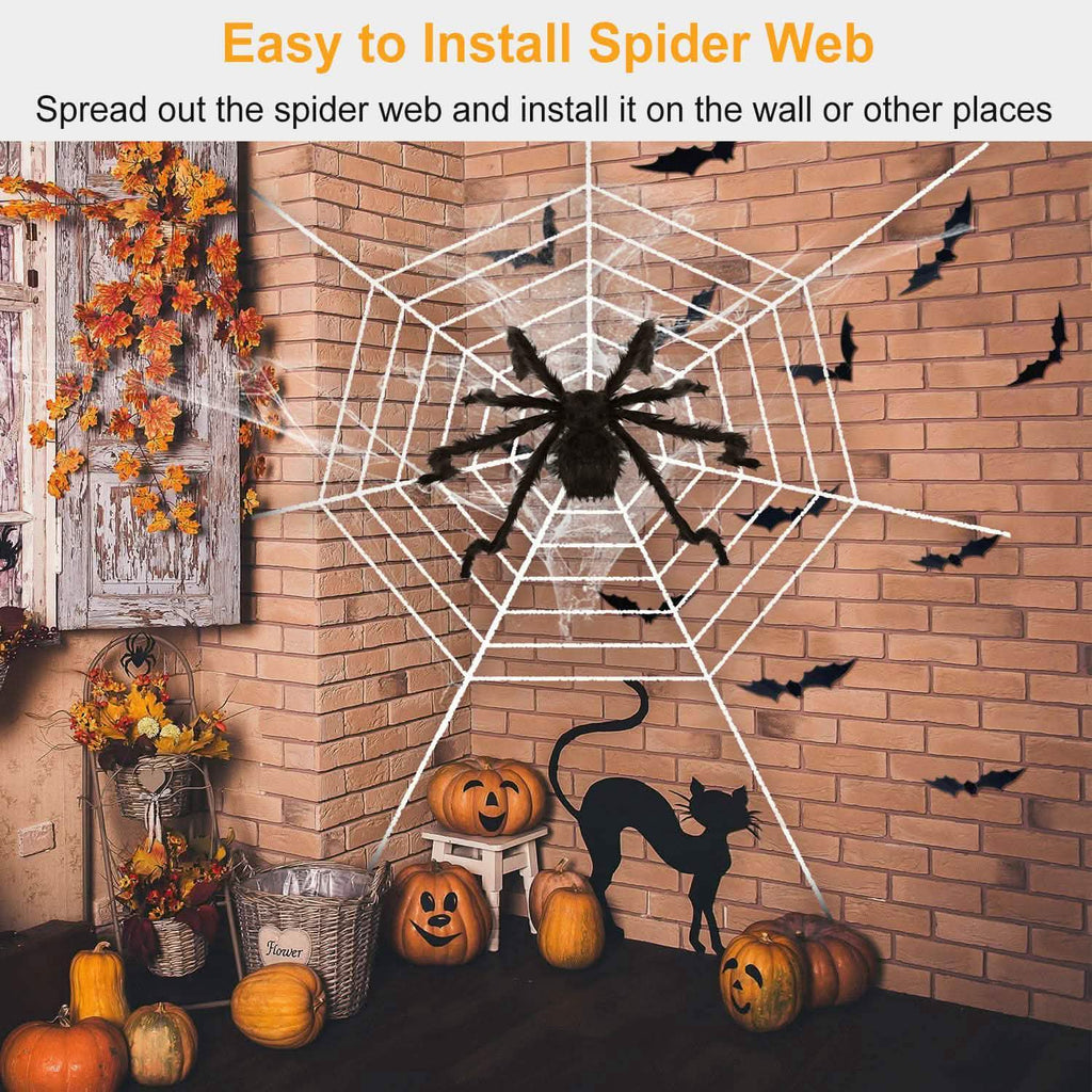 Halloween Decorations Spider 49" with 126" Tarantula Mega Spider Web by DailySale