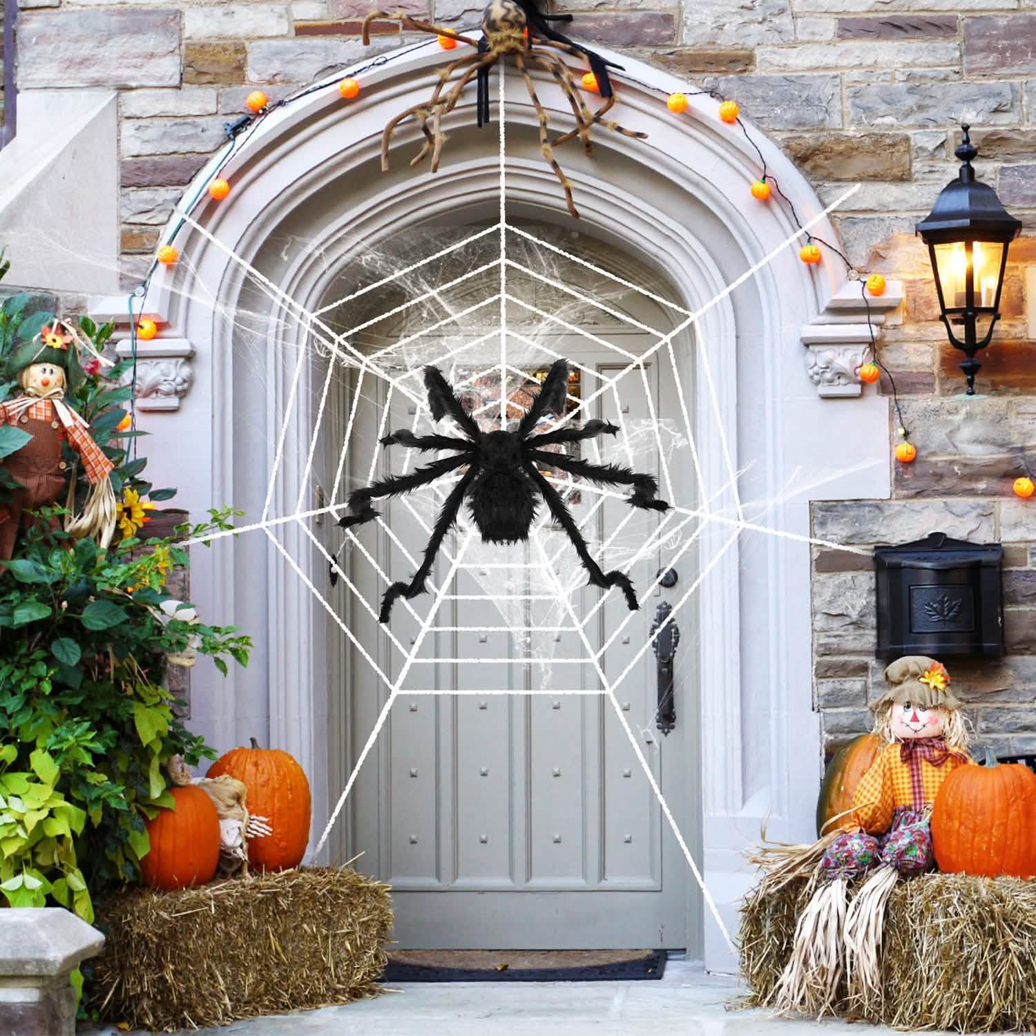 Halloween Decorations Spider 49" with 126" Tarantula Mega Spider Web by DailySale