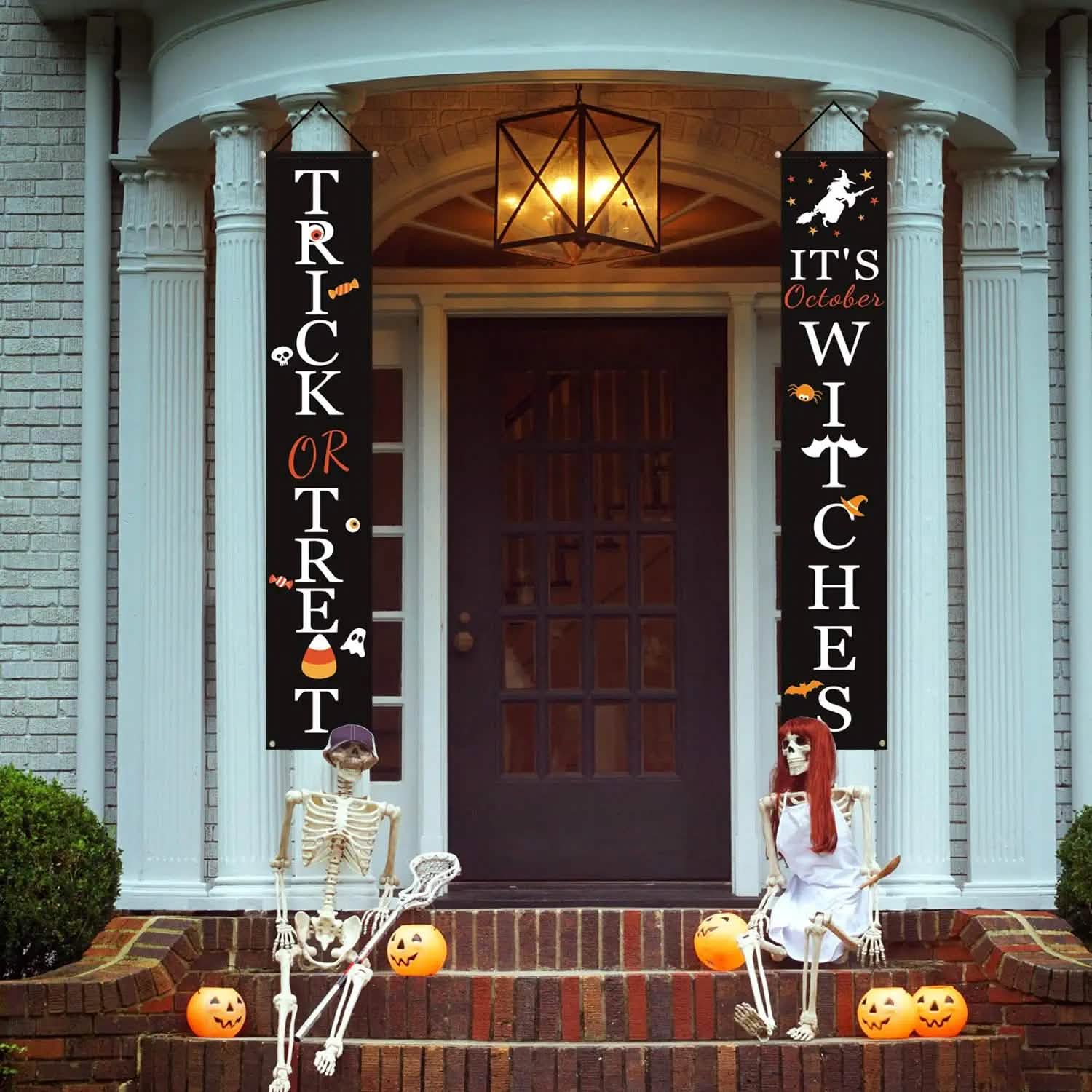 Halloween Porch Decoration October Witch Front Porch Banner Decorations by DailySale