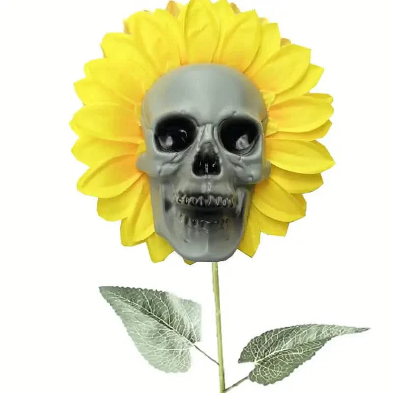 Halloween Sunflower Skull Head Garden Decoration by DailySale