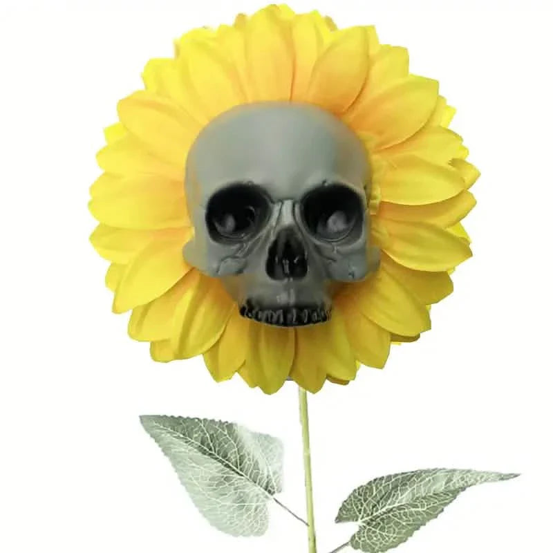 Halloween Sunflower Skull Head Garden Decoration by DailySale