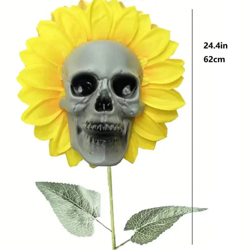 Halloween Sunflower Skull Head Garden Decoration by DailySale