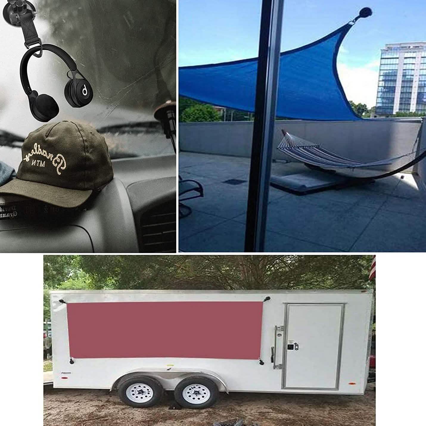 Hamnor Heavy Duty Car Camping Tie Down Suction Cups with Hooks by DailySale
