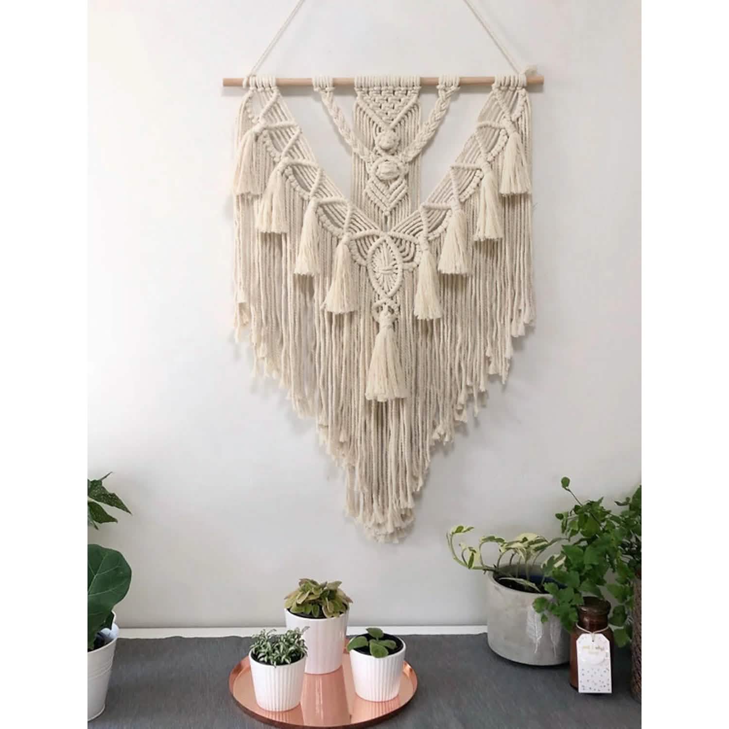 Hand Woven Lace Wall Hanging Bohemian Boho Art Decor by DailySale