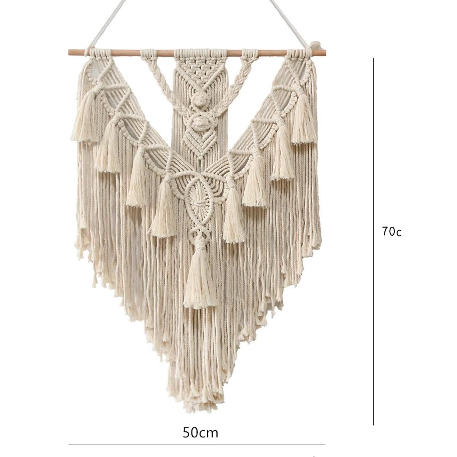 Hand Woven Lace Wall Hanging Bohemian Boho Art Decor by DailySale