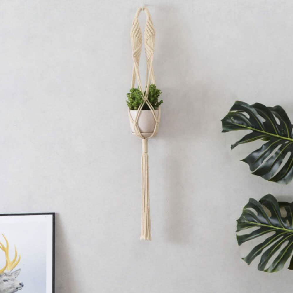 Hand Woven Macrame Tapestry Plant Hanger Holder by DailySale