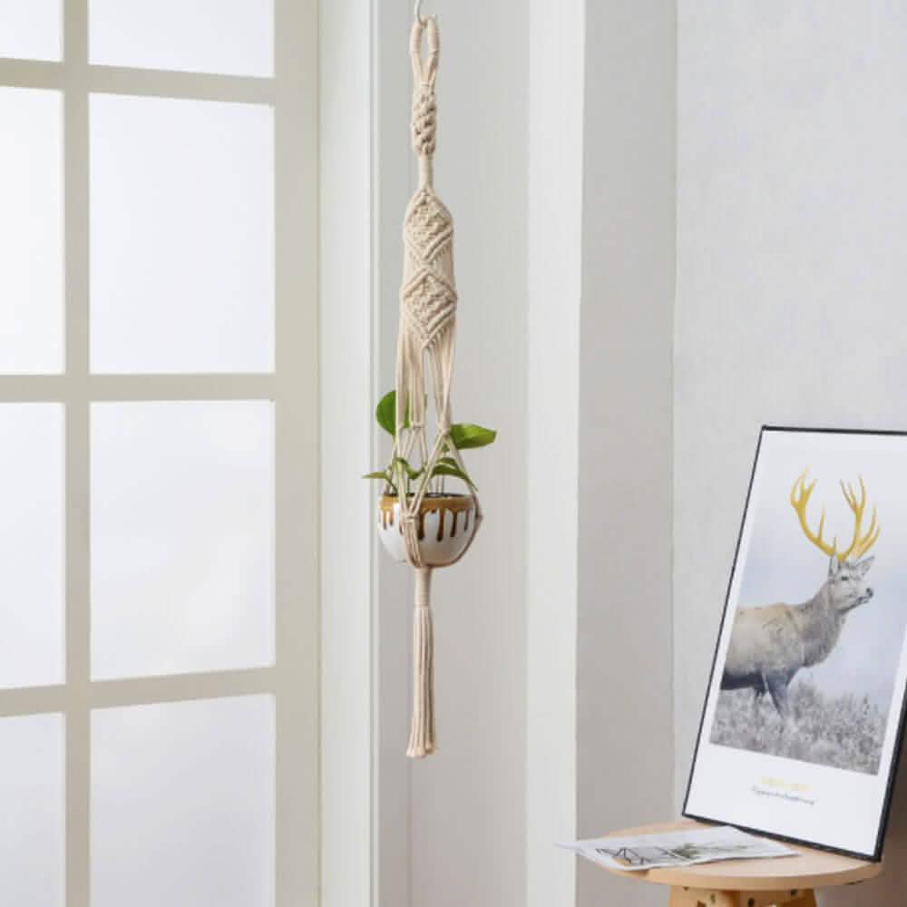 Hand Woven Macrame Tapestry Plant Hanger Holder by DailySale