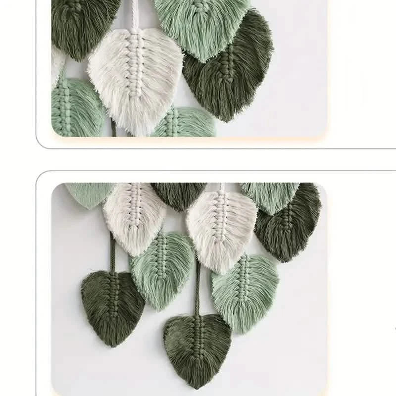 Handwoven Cotton Rope Leaf Tapestry by DailySale