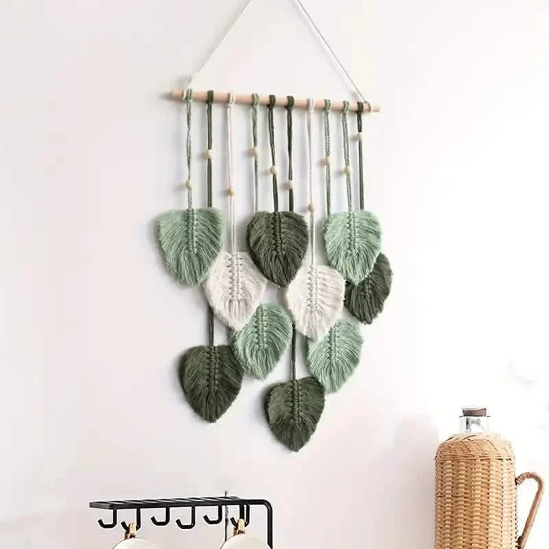 Handwoven Cotton Rope Leaf Tapestry by DailySale
