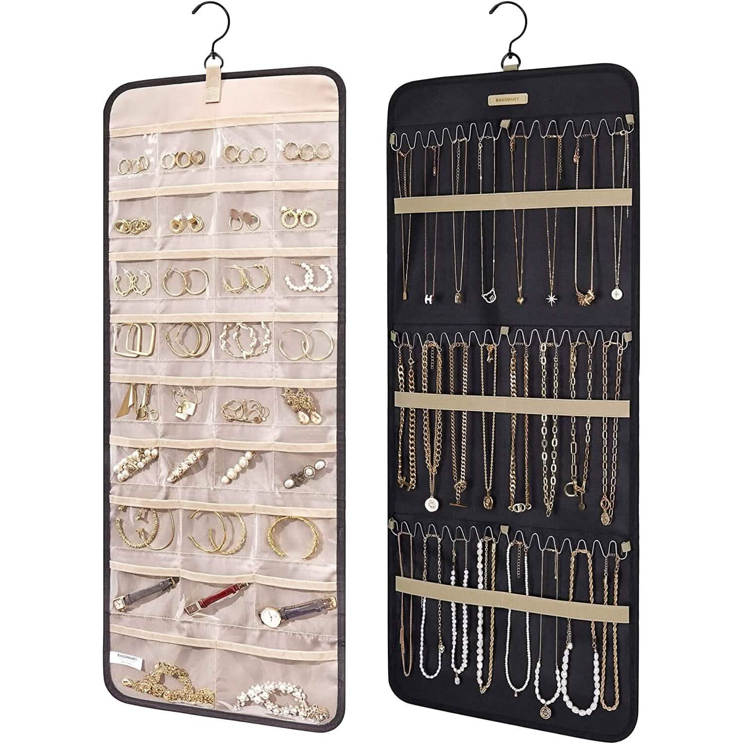 Hanging Jewelry Organizer Storage Roll by DailySale