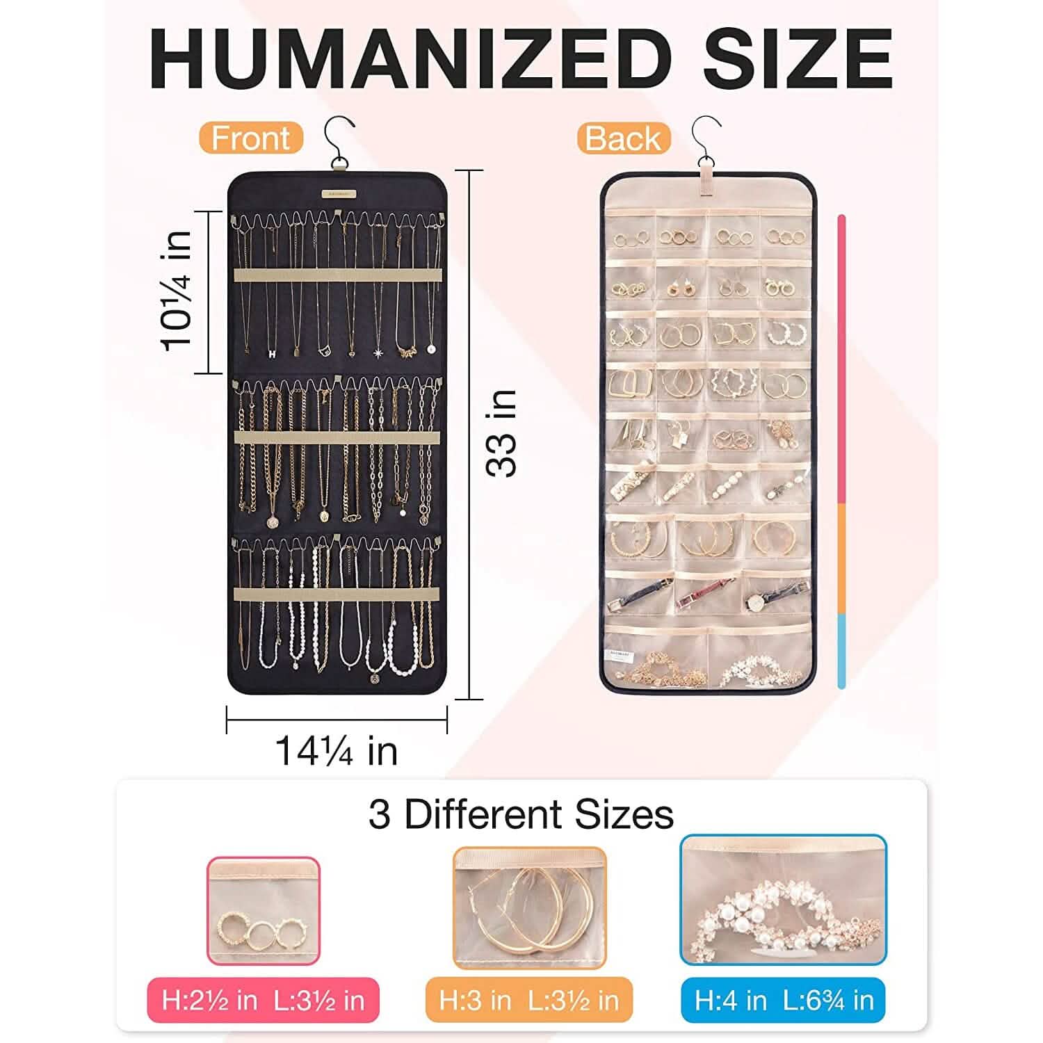 Hanging Jewelry Organizer Storage Roll by DailySale