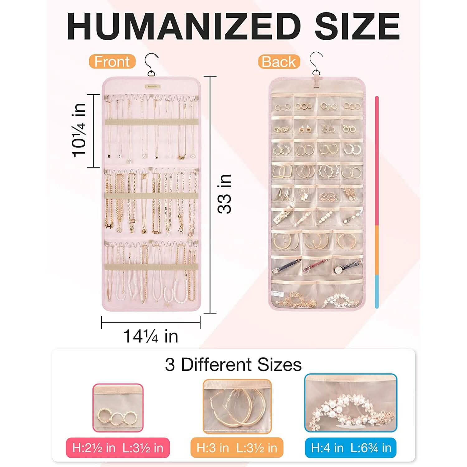 Hanging Jewelry Organizer Storage Roll by DailySale
