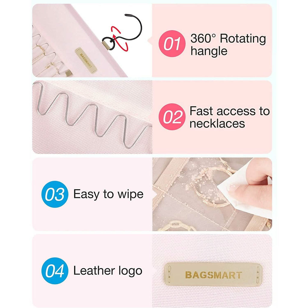 Hanging Jewelry Organizer Storage Roll by DailySale