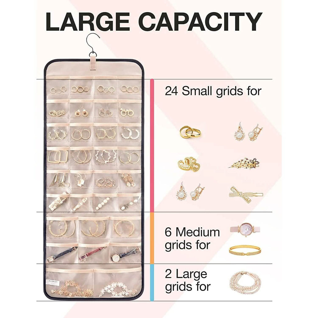 Hanging Jewelry Organizer Storage Roll by DailySale