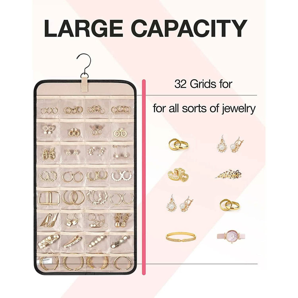 Hanging Jewelry Organizer Storage Roll by DailySale