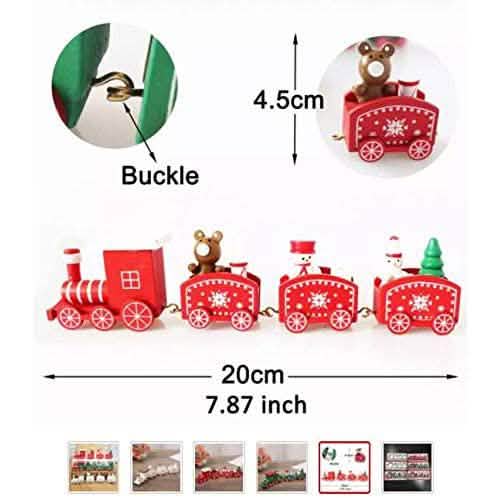 Happy Trees Wooden Christmas Train with Snowman by DailySale