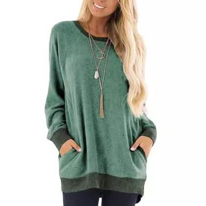 Haute Edition Women's Ultra Soft Long Sleeve Pullover Sweatshirt by DailySale