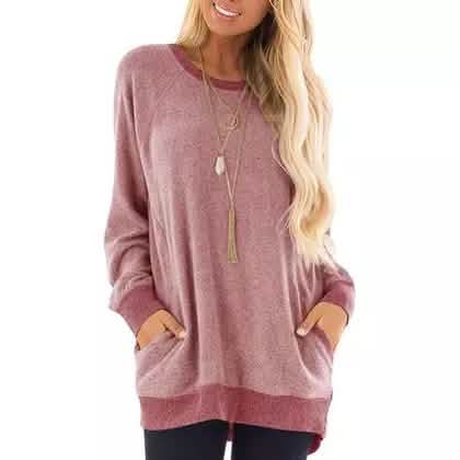 Haute Edition Women's Ultra Soft Long Sleeve Pullover Sweatshirt by DailySale