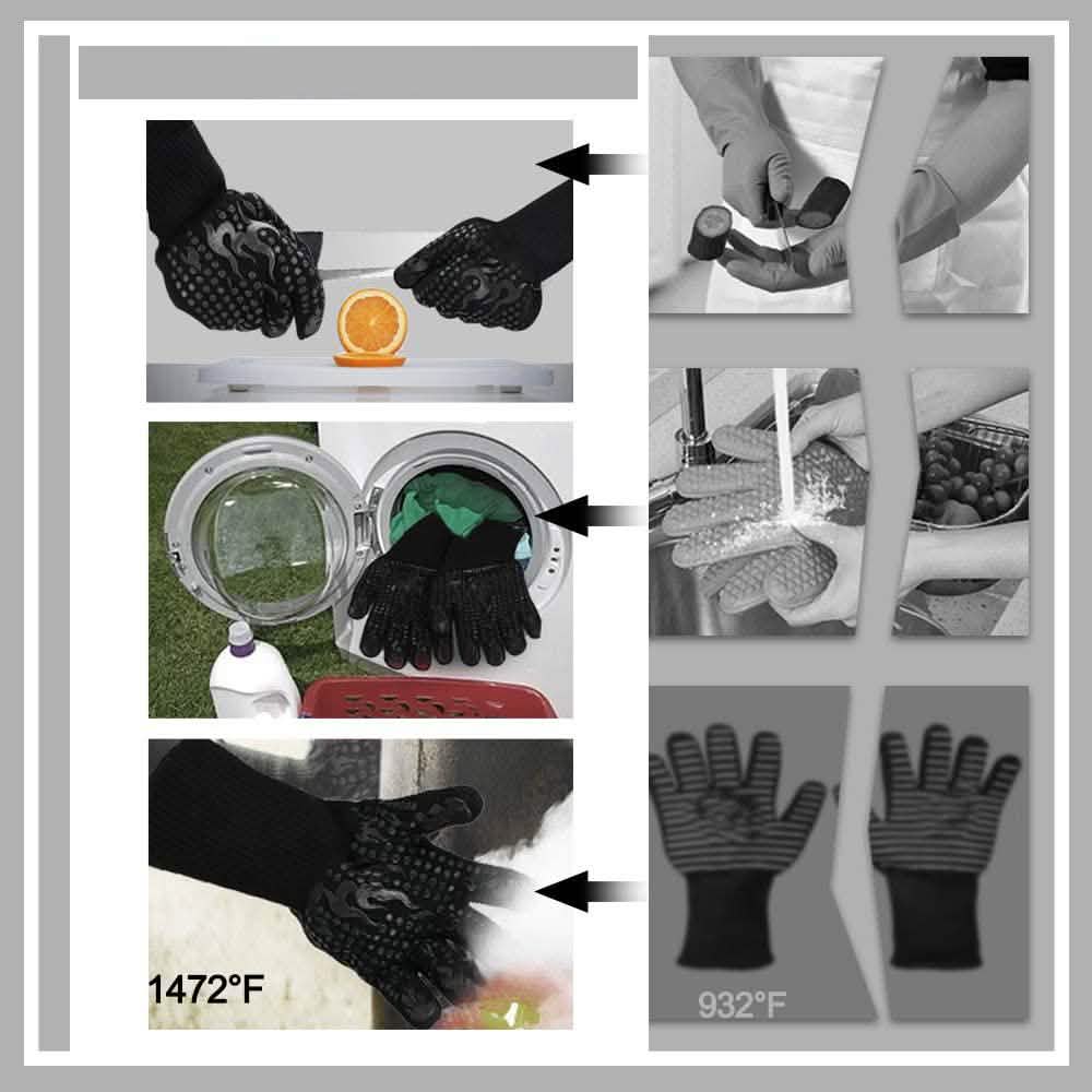 Heat Resistant Grilling Long Silicone Non-Slip Gloves by DailySale