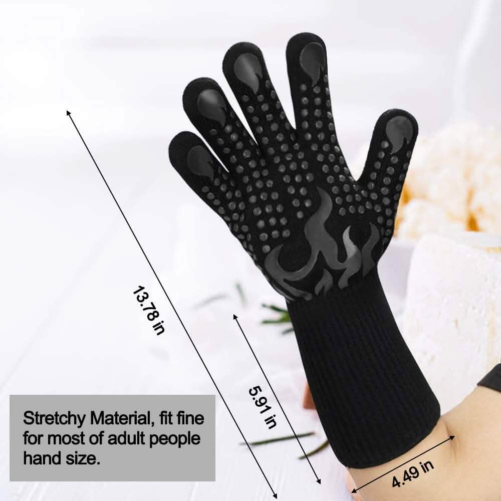 Heat Resistant Grilling Long Silicone Non-Slip Gloves by DailySale