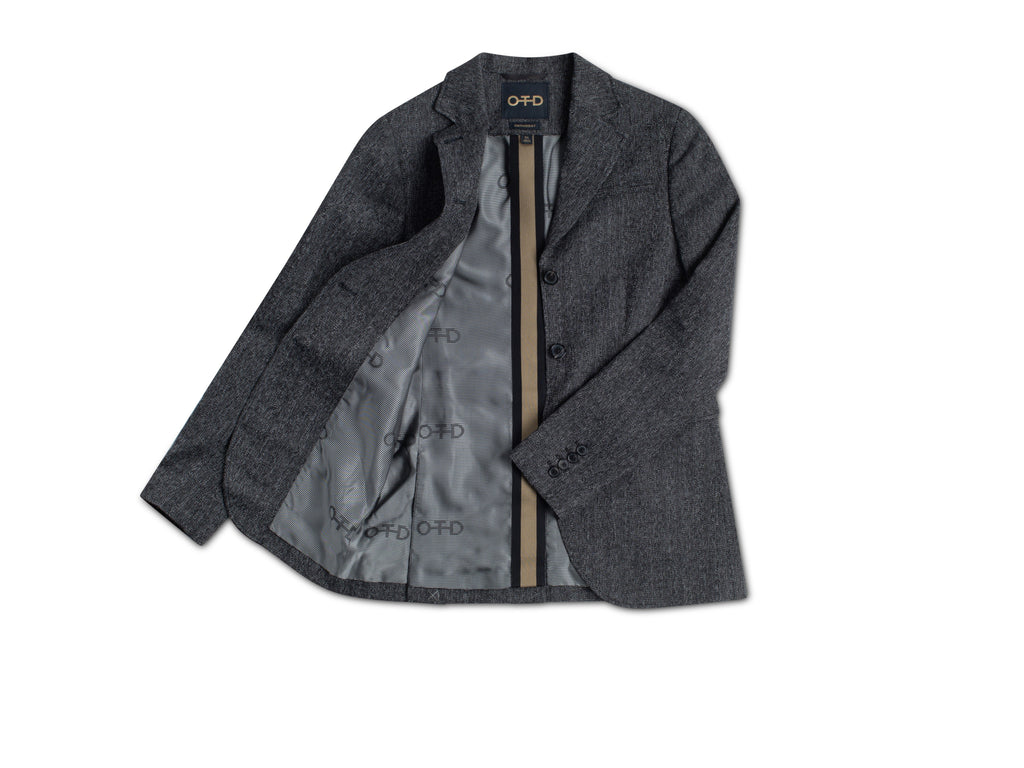 Herringbone Single-Breasted Jacket - Goddess Imports Marketplace