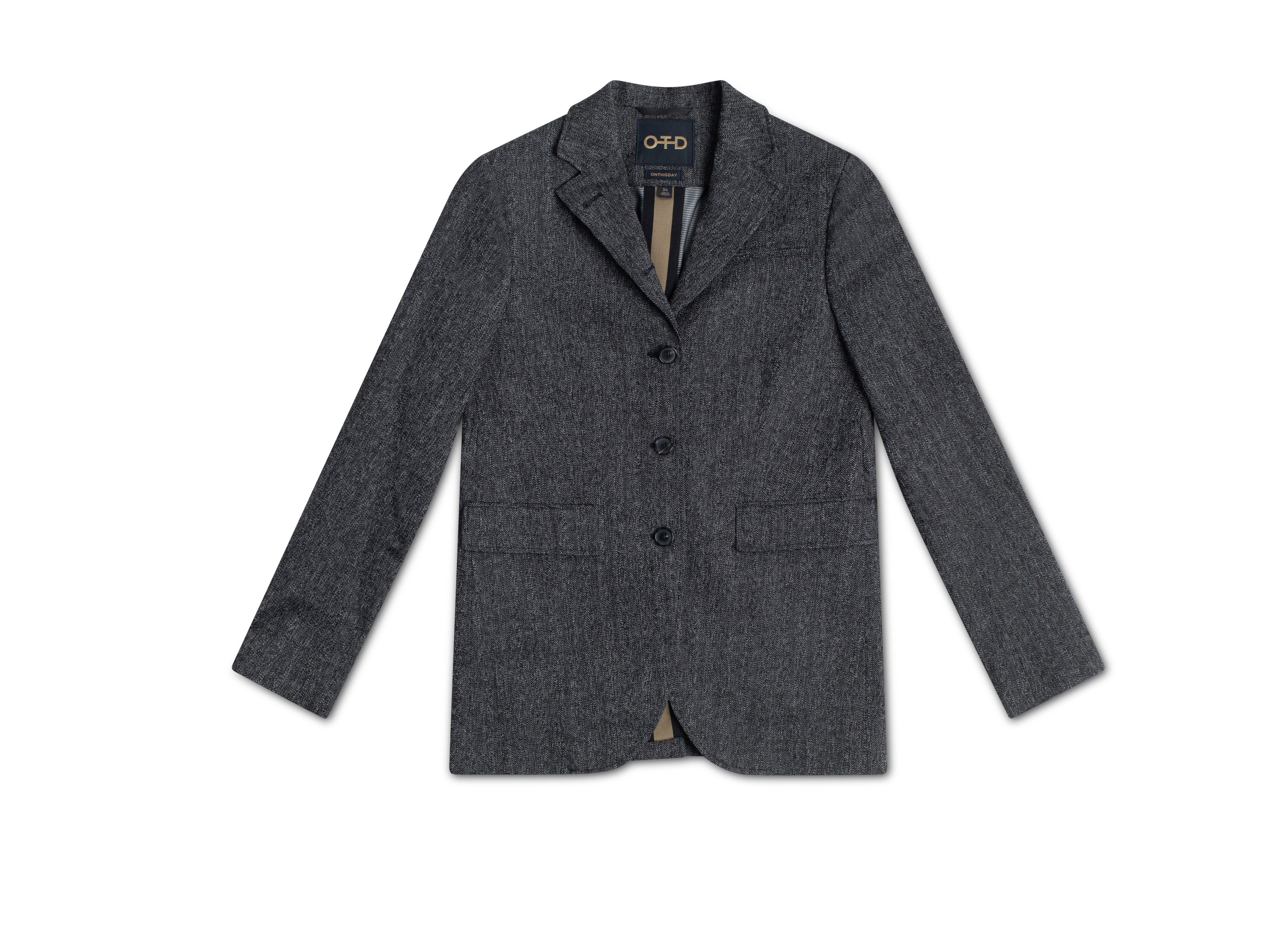 Herringbone Single-Breasted Jacket - Goddess Imports Marketplace