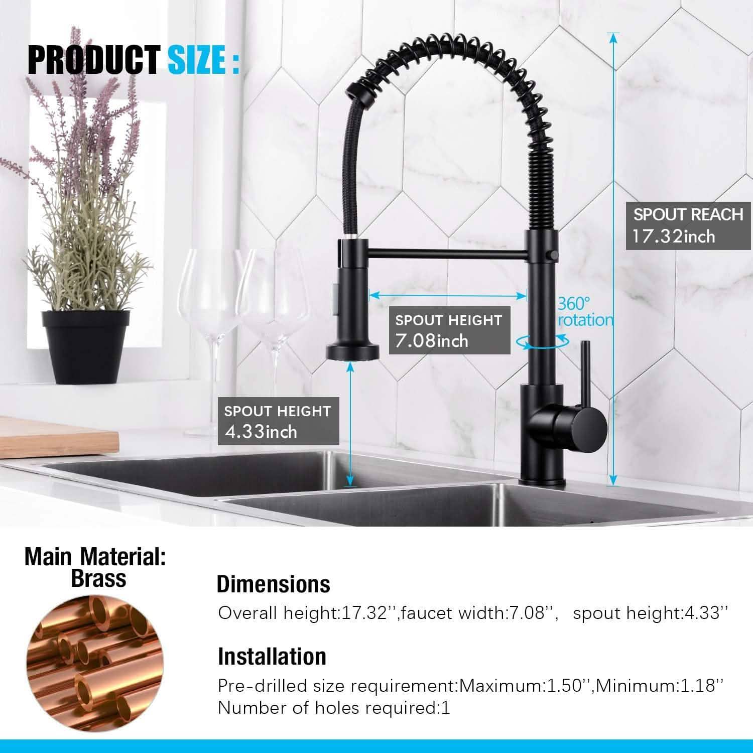 High Arc Spring Kitchen Sink Faucet by DailySale