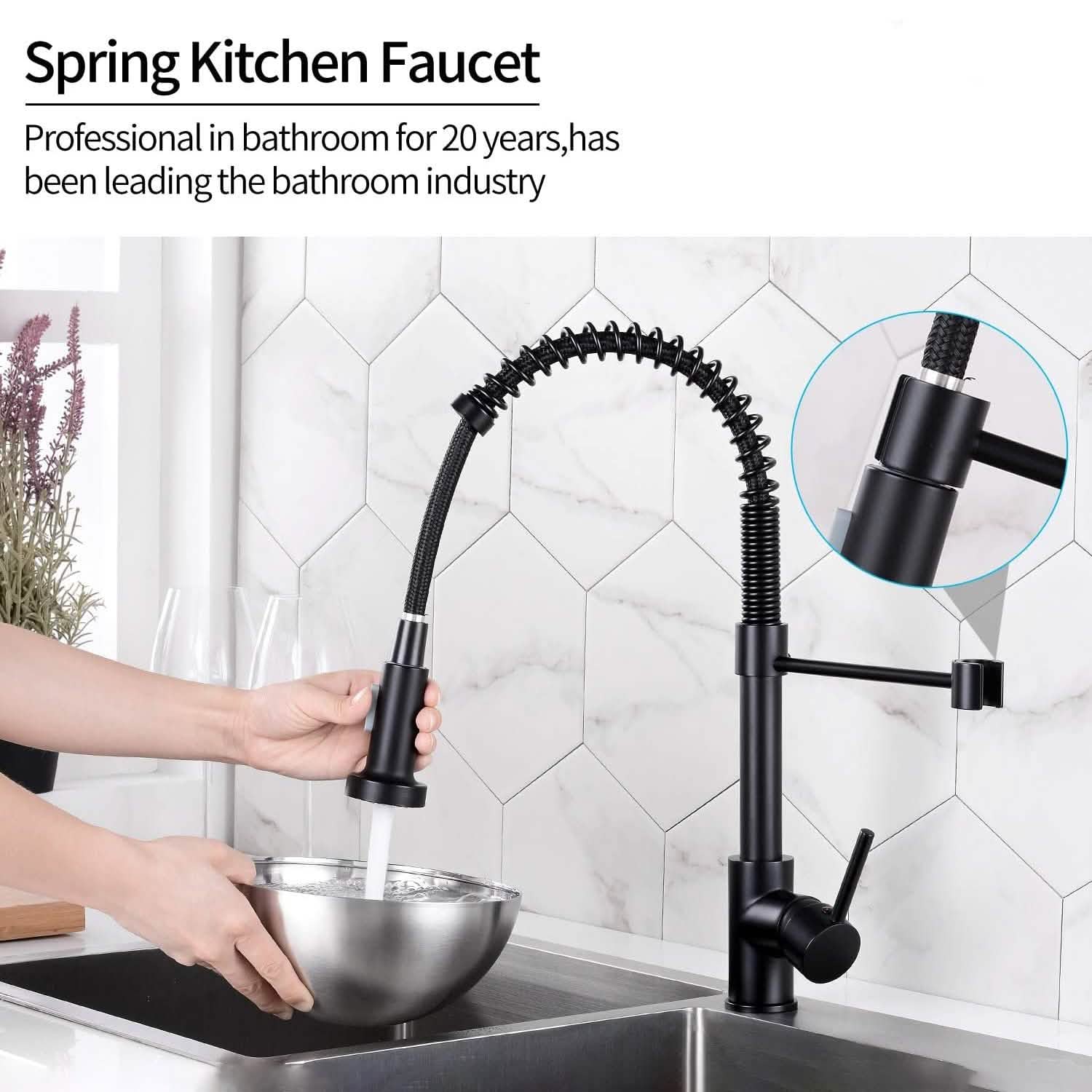 High Arc Spring Kitchen Sink Faucet by DailySale