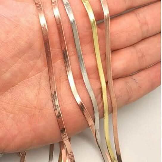 High Polish 18K Gold Filled Herringbone Bracelet, Gold, Herringbone Jewelry Necklace by DailySale