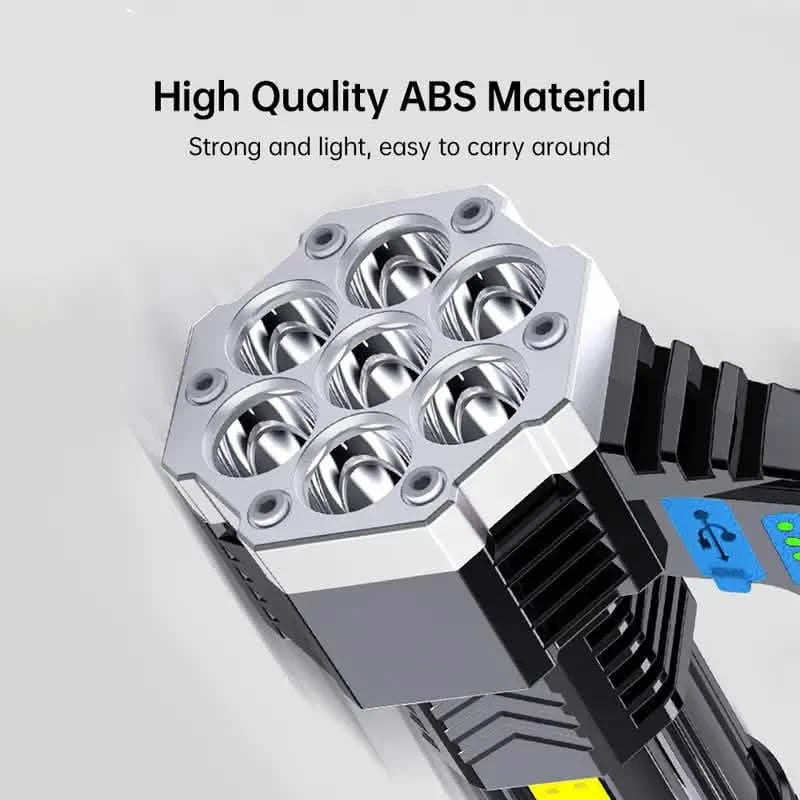 COB 7 LED Handheld Flashlight - Rechargeable, Portable, and Water-Resistant with USB Charging by DailySale