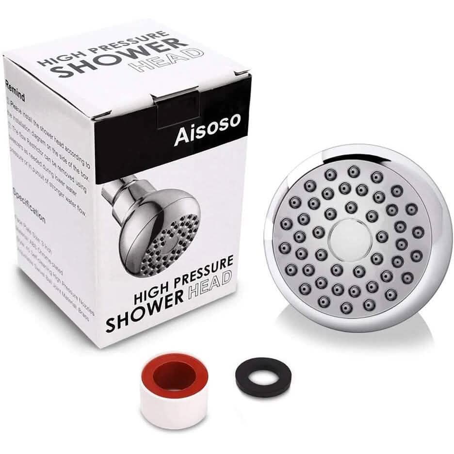 High Pressure Shower Head 3" Anti-clog Anti-leak Fixed with Adjustable Swivel Brass Ball Joint by DailySale